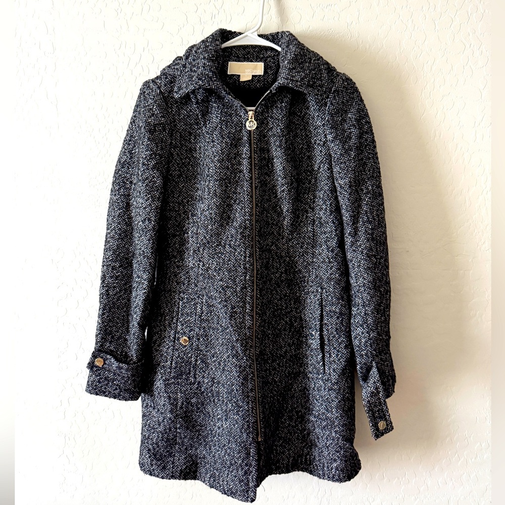 Michael Kors Belted Wool Blend Coat Womens